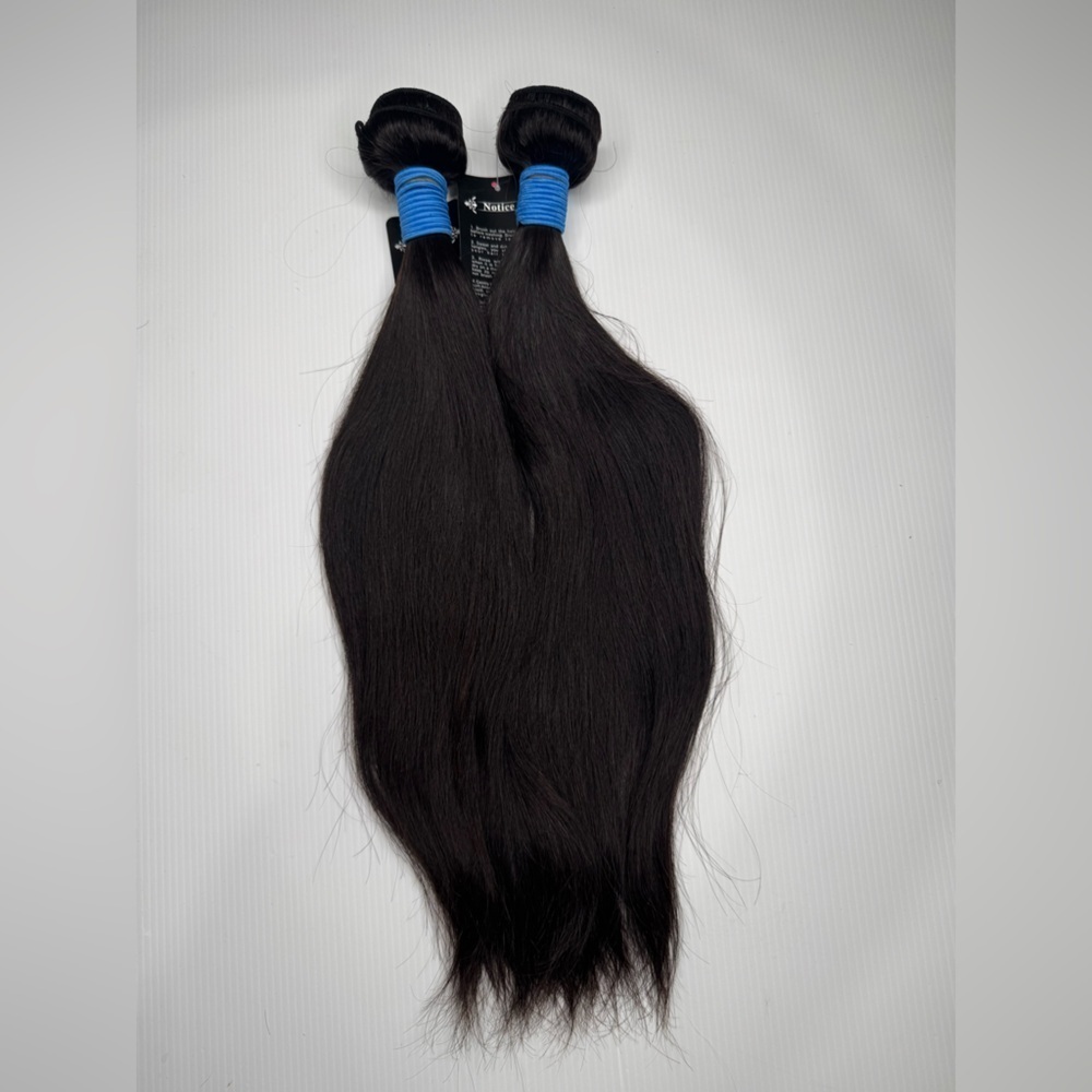 100% Human hair Straight Natural Black Bundles in 16 In